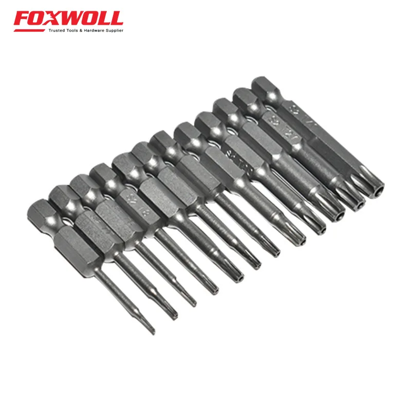 Full sizes for choice S2 Steel Torx Screwdriver Bits With Hole 50mm Magnetic Screwdriver Bit