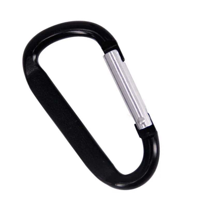 HXY 69*37*8MM Custom No MOQ Stock D Shape Flat Edge Aluminum Carabiner Bag Carabiner Hook For Camping, Keychain, Promotion