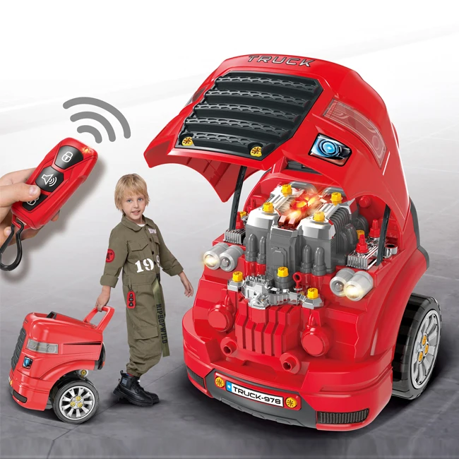 Children engine workshop pretend play repair plastic car head new design assembly toy