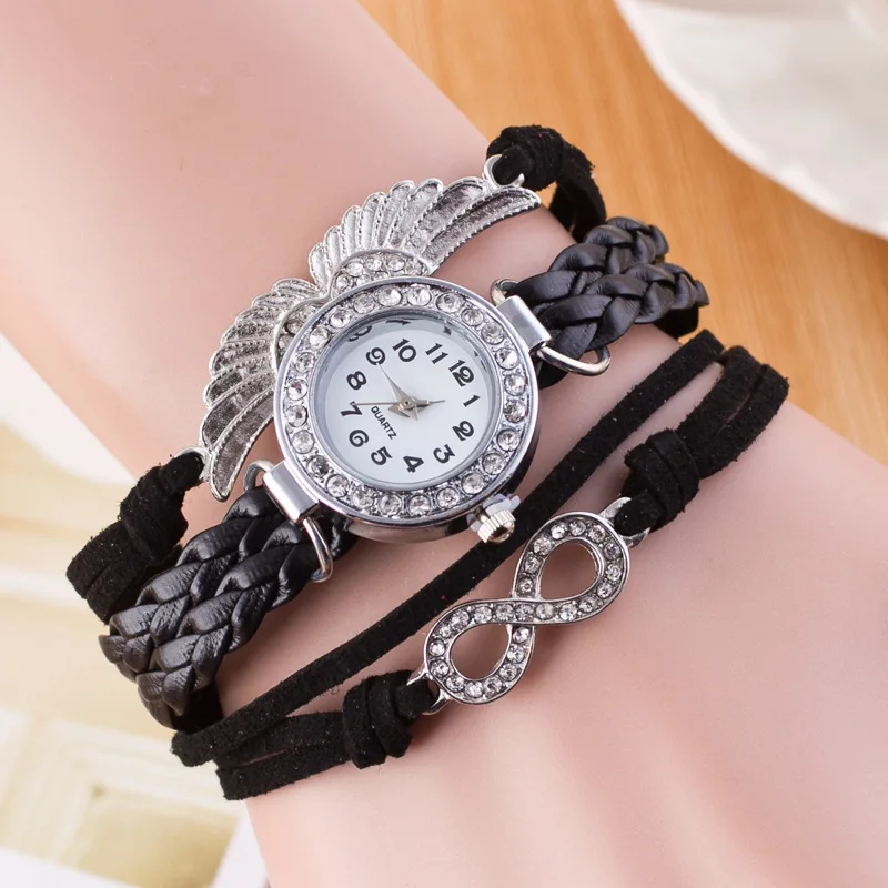 
Fashion Chaoren Korean watch wechat watch quality assurance 8 wing watch with diamond Watch length:<br/>Watch diameter:<br/>Strap width:<br/>Weight [g]: