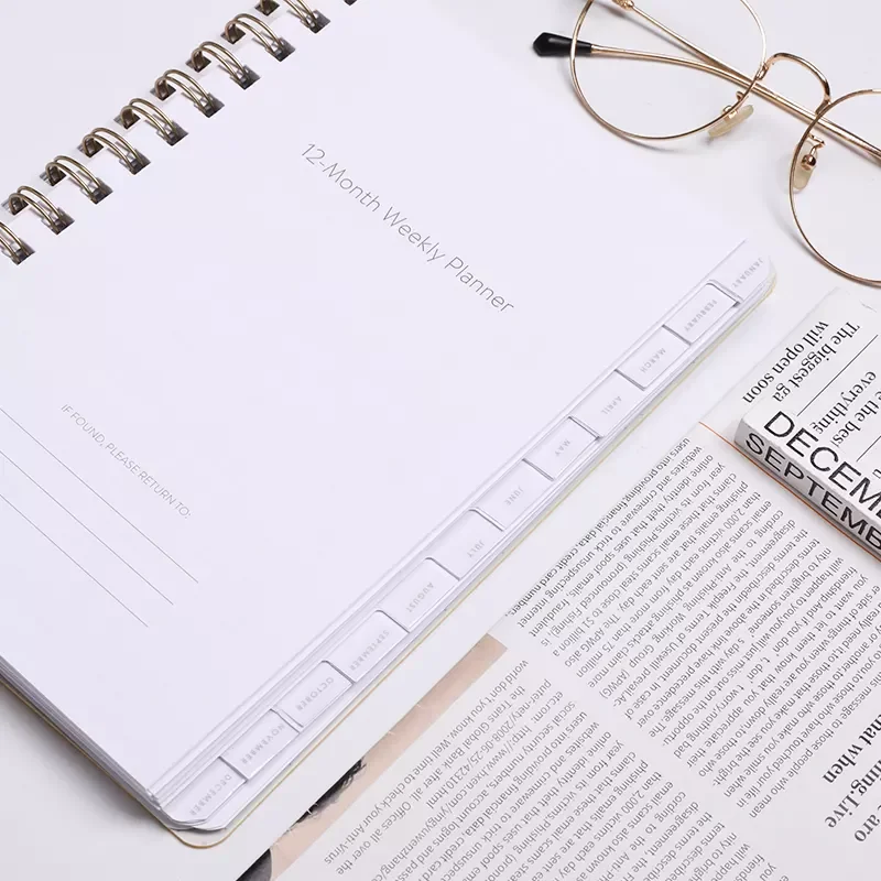 Custom notebook Office Supplies Schedule Books Morandi Pu Cover Agenda Diary Book Undated Planner