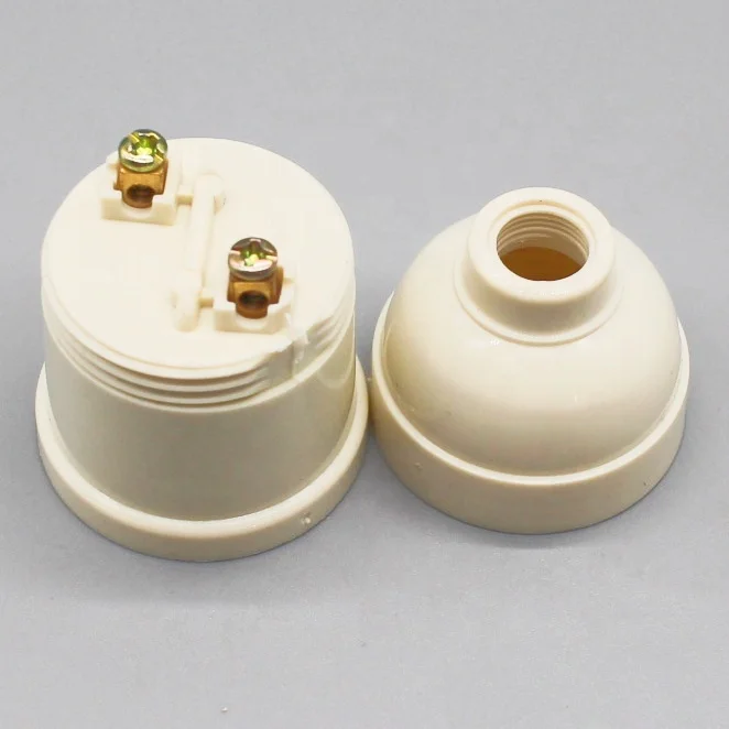 E27 Factory price Ivory white Bakelite  Hanging  Light Base  Socket Lamp Holder