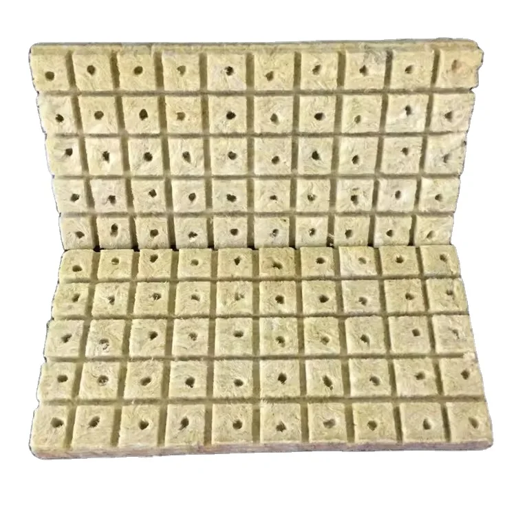 Custom Factory hydroponic Growth Media Mineral Rock Wool Seeding Starter Plugs Cubes Nursery Rock Wool Cube