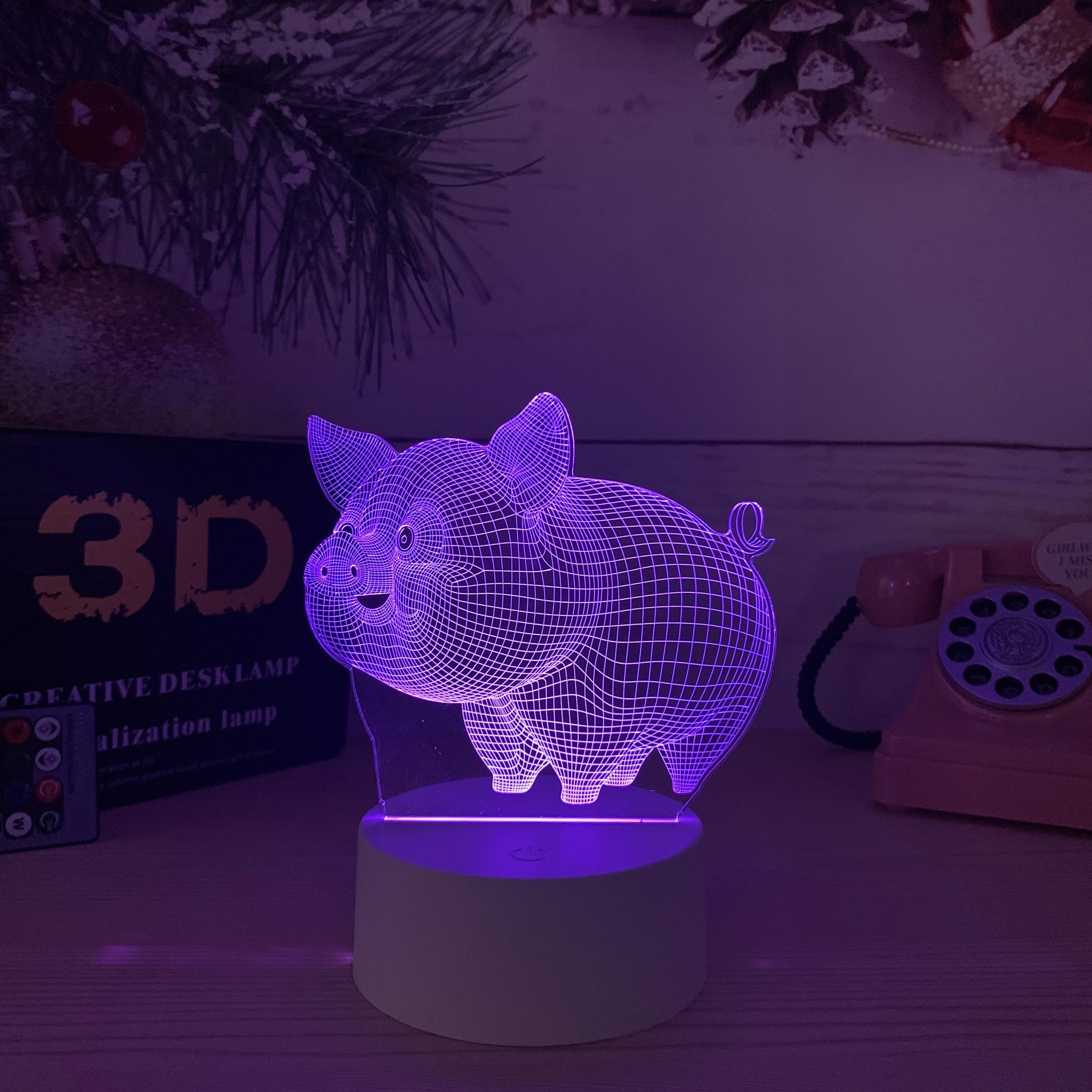 Design 3D Effect Desk Lamp Kids Indoor decoration 3D illusion starry bed room night led light