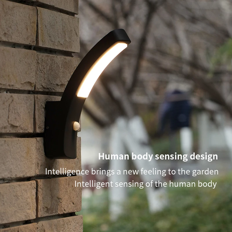 Simple LED lamp waterproof human induction lamp door terrace wall lamp personality