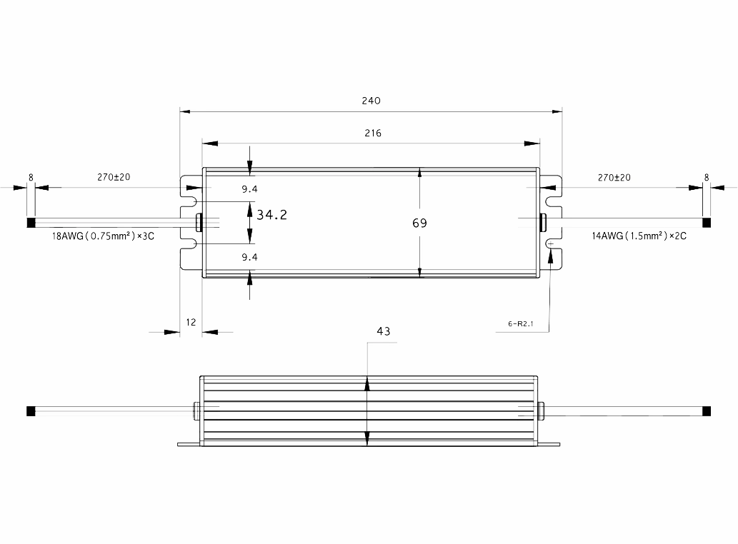 SMUN SMV-150-24 150W 24VDC 6.25A Single Output Waterproof LED Driver Outdoor SMPS