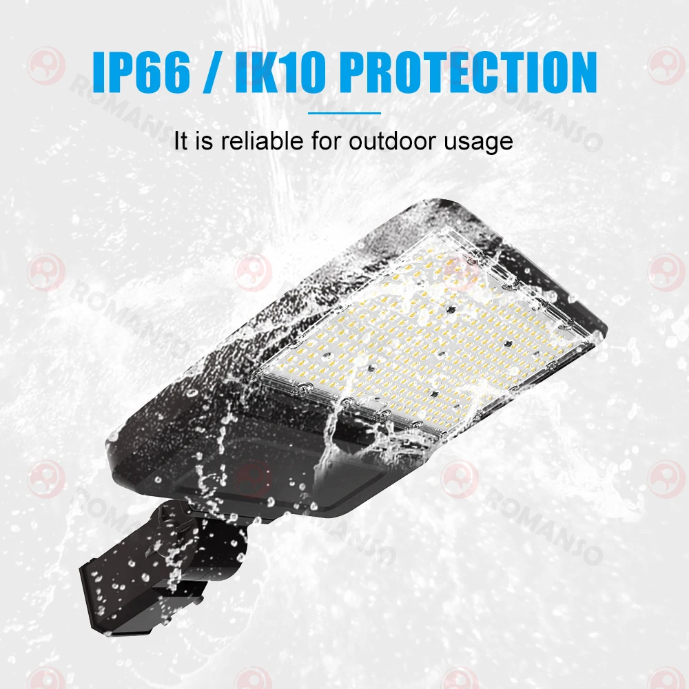 Romanso Led Area Sparking Lot Light Is 100W 140LM/W 5Years Warranty LED Shoebox Light
