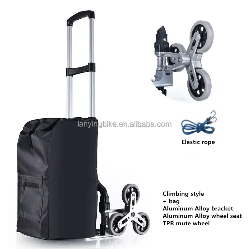 Shopping Trolley Aluminium Easy Carry Folding Truck Hand Cart Transport Trolley+Black package