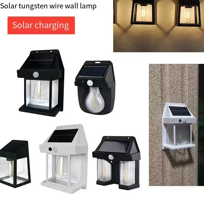 Wholesale High Quality Tungsten Wire Warm Light Outdoor Solar Wall Lights Waterproof Solar Wall Bright Lights Outdoor