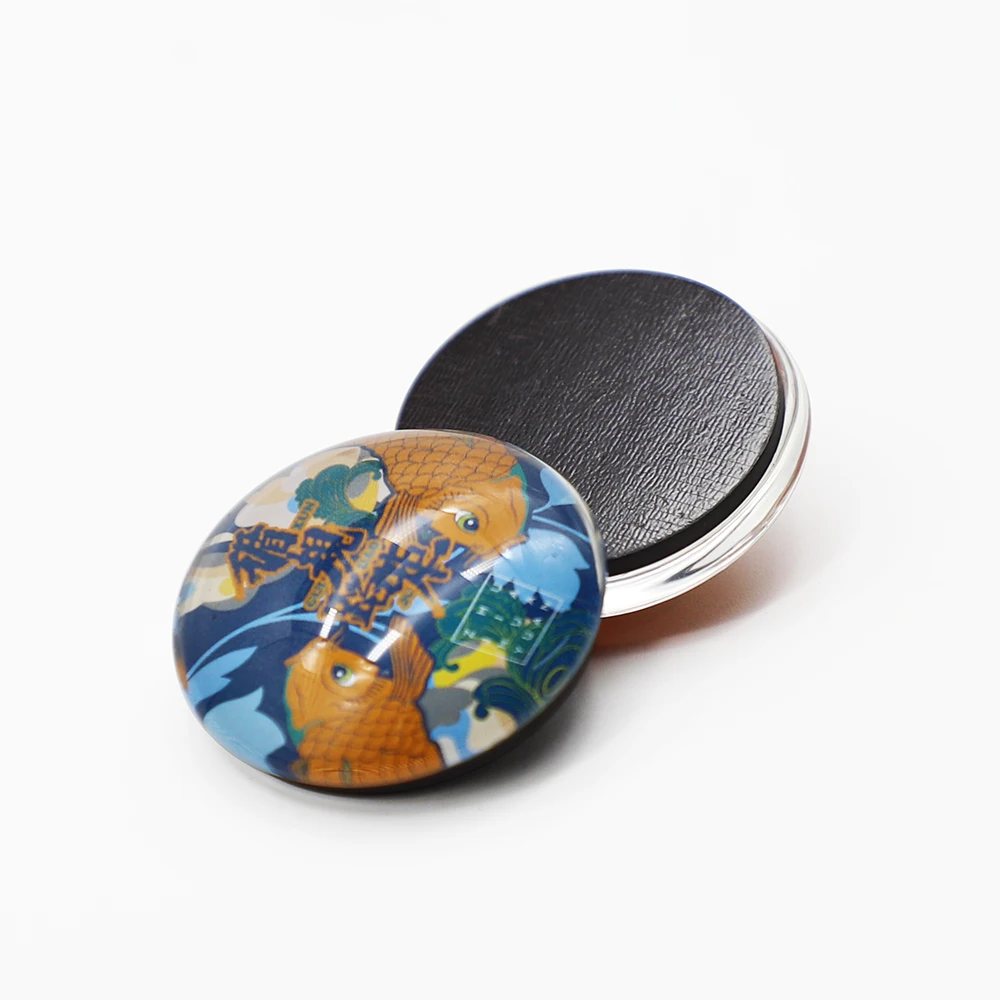 
Customized round glass fridge magnet refrigerator magnet for Christmas gift 