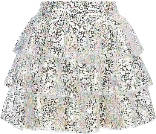 Wholesale Customization pure color sparkle sequined girls wearing skirts with no underwear