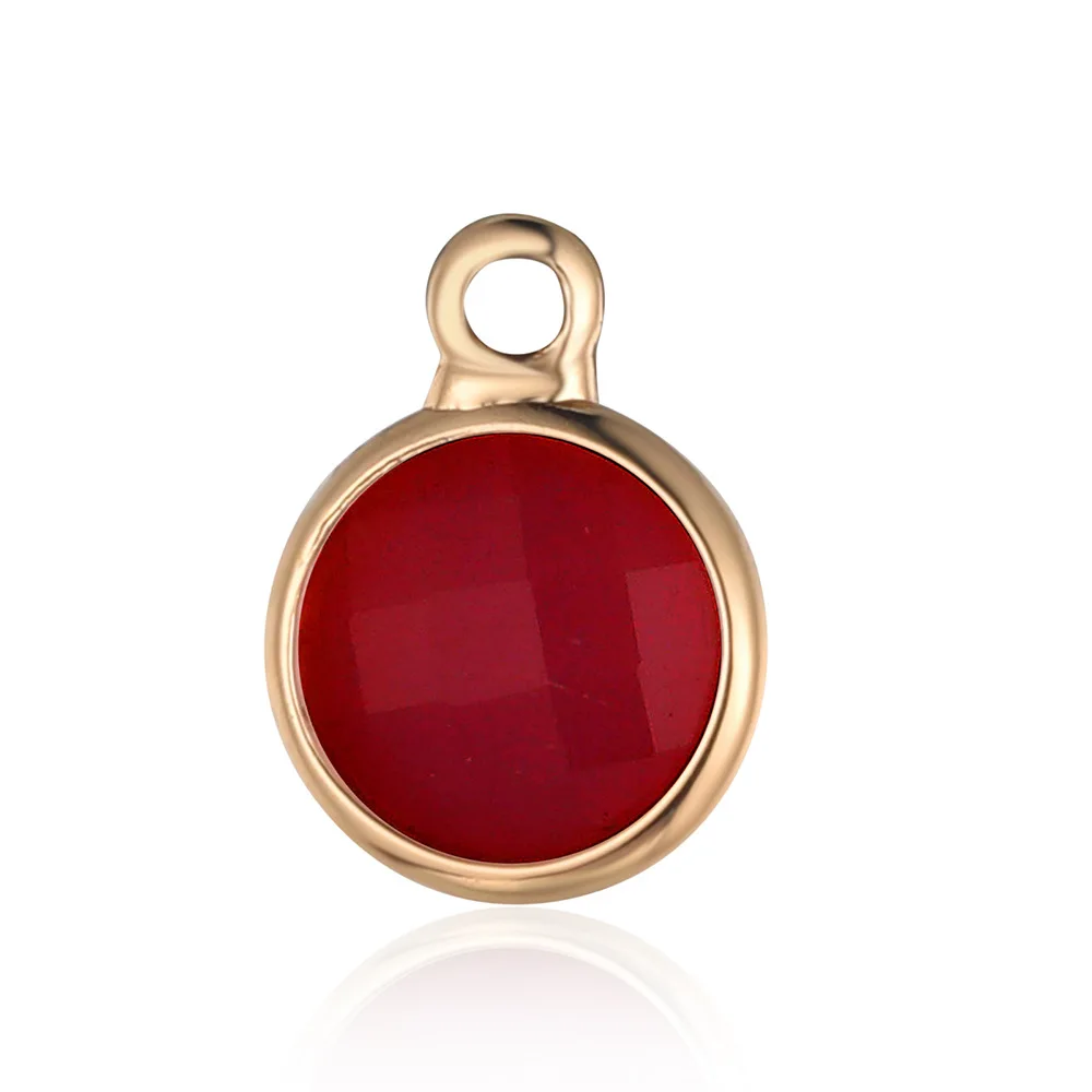 Geometric Rectangular Copper Glass Crystal Pendant with Spindle Eyes DIY Jewelry Accessories Love Necklaces Bracelets Made Alloy