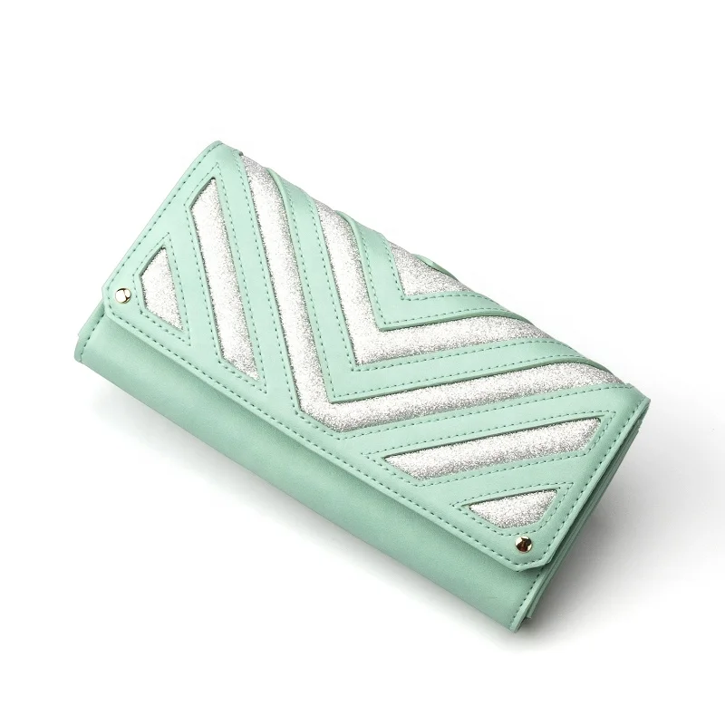 Minimalist Slim Stylish Card Money Long Wallet 2021 Branded Cheap Travel Folded Moneybag for Women PU Accept Customized Logo T/T