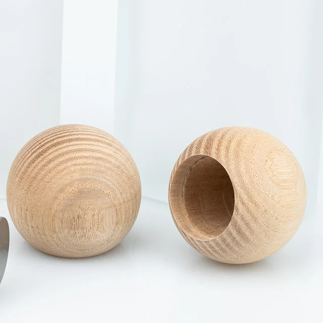 Vietnam Ash Wood Brown Ball Shape Perfume Bottle Cover Wood Design Lids Bottle Caps & Closures