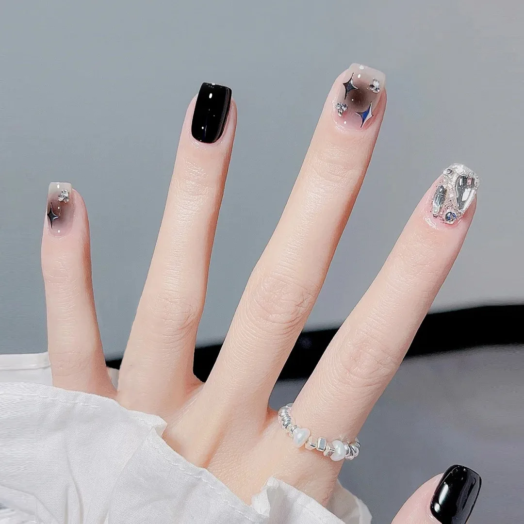 Long Press on Nails 24 Piece False Artificial Fingernail Acrylic Private Label Fake Nails with Glue Wholesale Vendor Luxury ABS