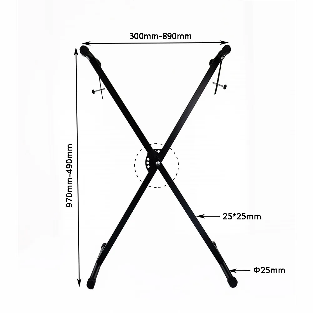 Wholesale Metal Adjustable Large Single X Shape Keyboard Piano Stand