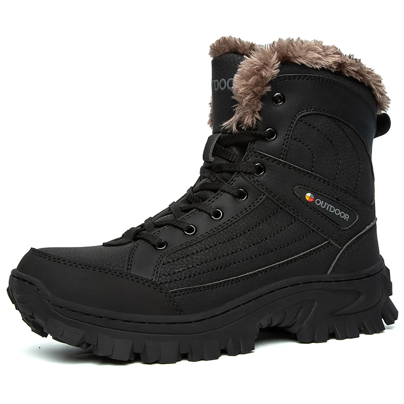 New Arrival Genuine Leather Waterproof Outdoor Mountain Climbing Winter High Top Boots Hiking Shoes For Men