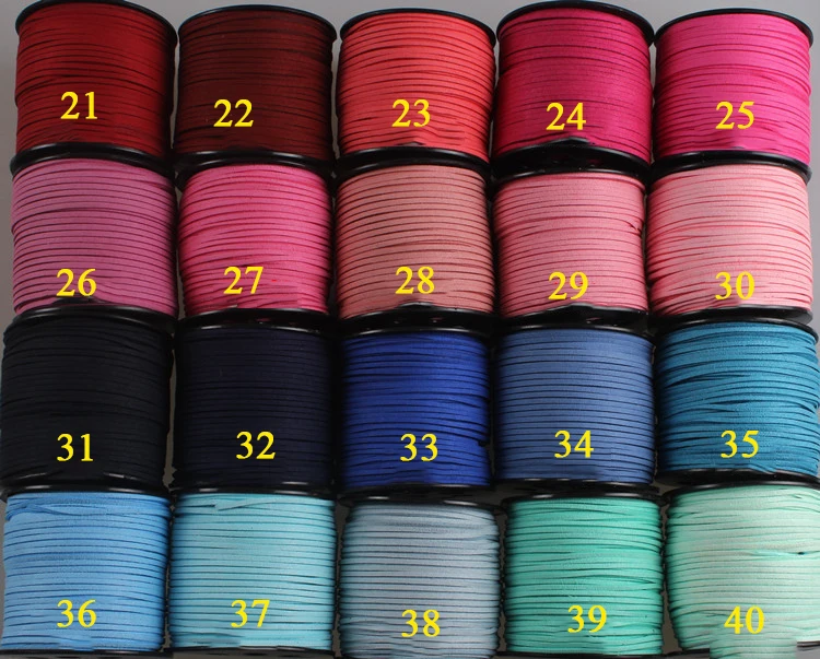 Deepeel CD202 2.8mm Necklace Bracelet Handmade String Faux Suede Lace Vegan Suede Rope Flat Faux Suede Leather Cord