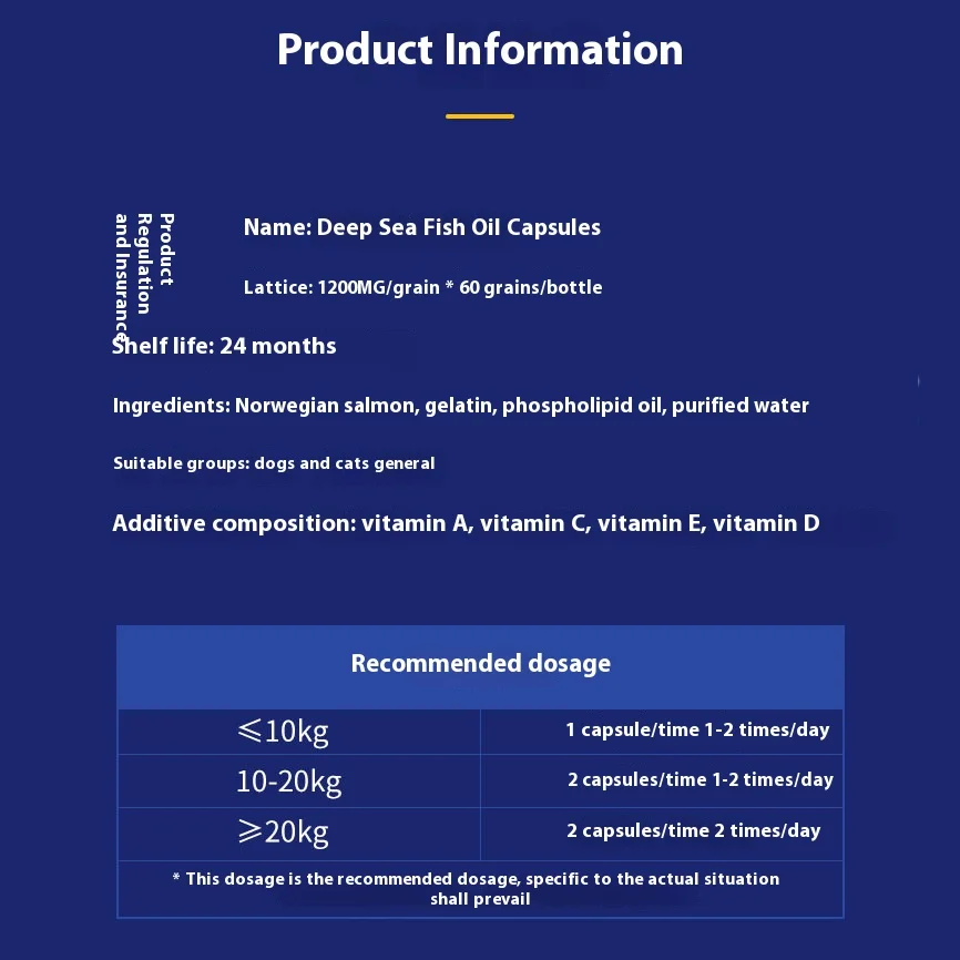 Manufacturer Wholesale Sardines Vegetable Pet Krill Oil Tablet Omega-3 Fish Oil for Cats