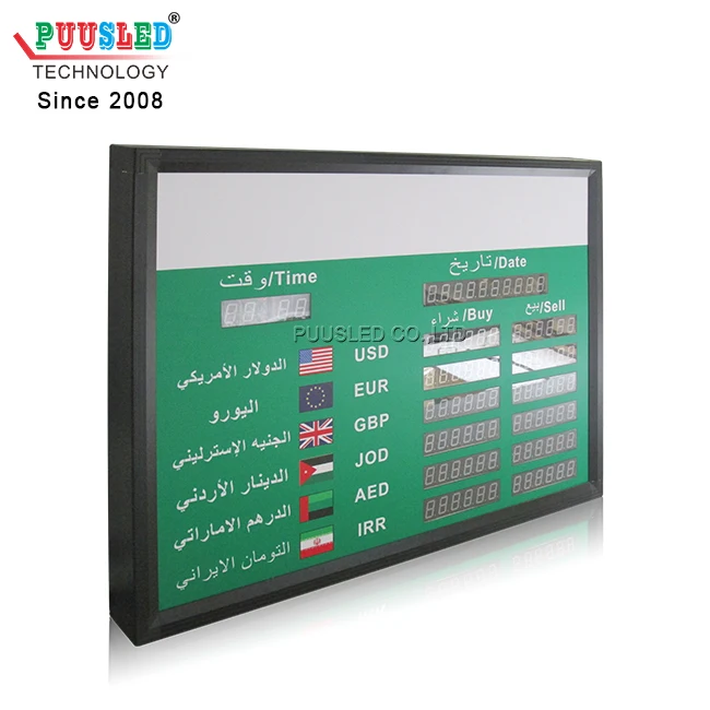 led currency display board indoor bank currency exchange rate led board for bank indoor bank currency exchange rates display