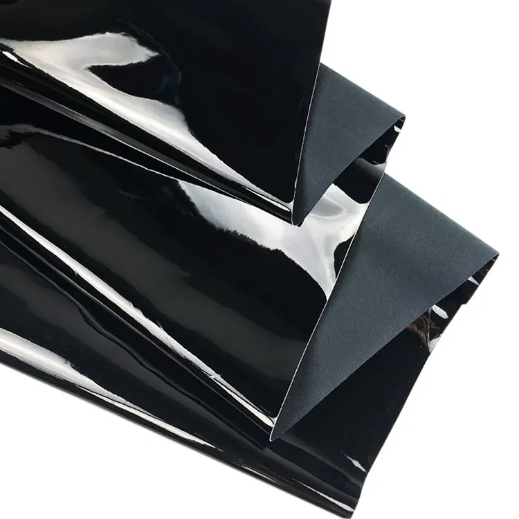 Shiny And Mirror Pu Leather With Many Kinds Of Color For Shoes Upper Usage Elastic Mirror Pu Artificial Leather for garments