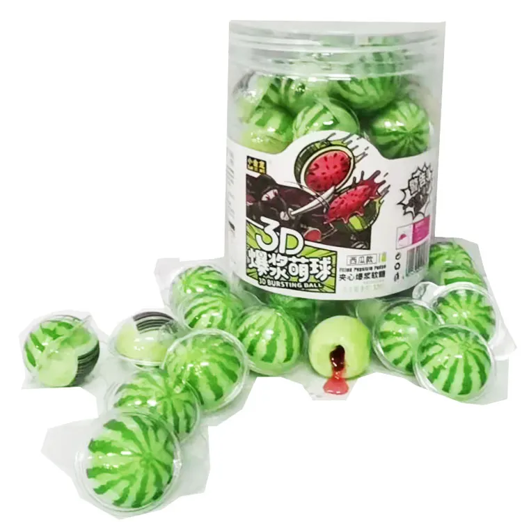 Watermellow 3D gummy ball candy fruit flavor gummy candy juice filled
