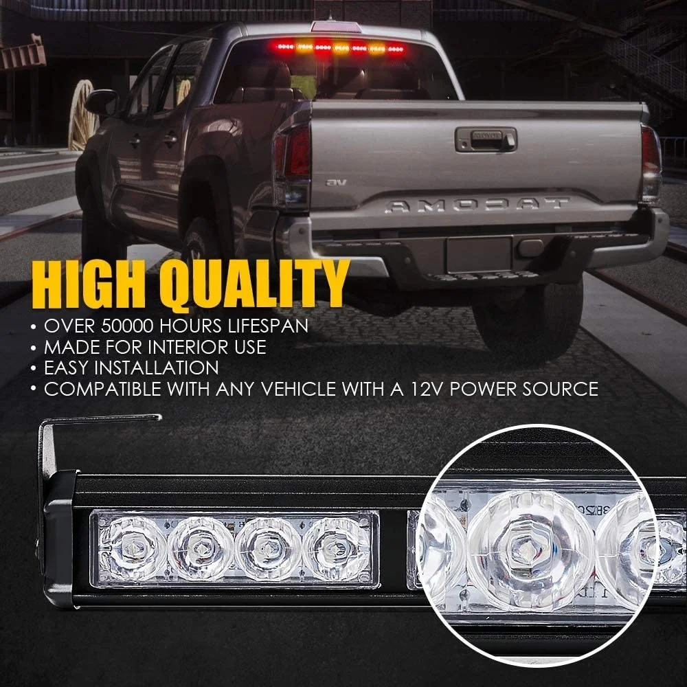Car lighting manufacture 12v Red Blue 40 LED Warning Emergency Strobe Lights 45 inch Strobe Flash Light bar for Car