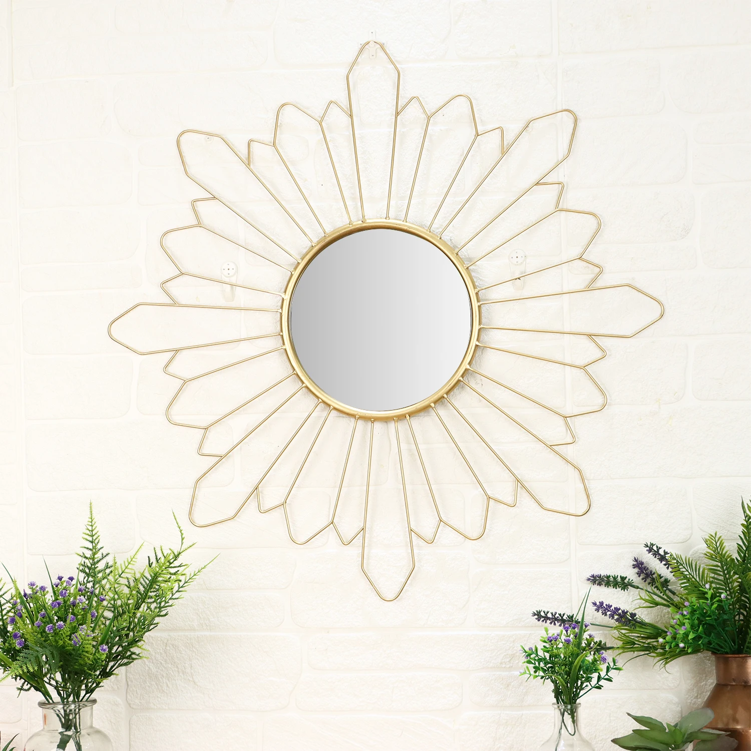 HYKING Gold Modern Luxury Wall Decor Mirrors Bathroom Living Room Decorative Mirror