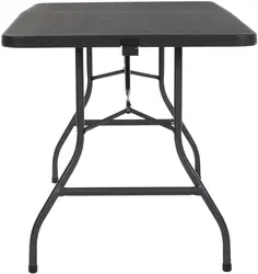Deluxe  Black 6 Foot x 30 inch Fold-in-Half Molded Folding Table for outdoor party