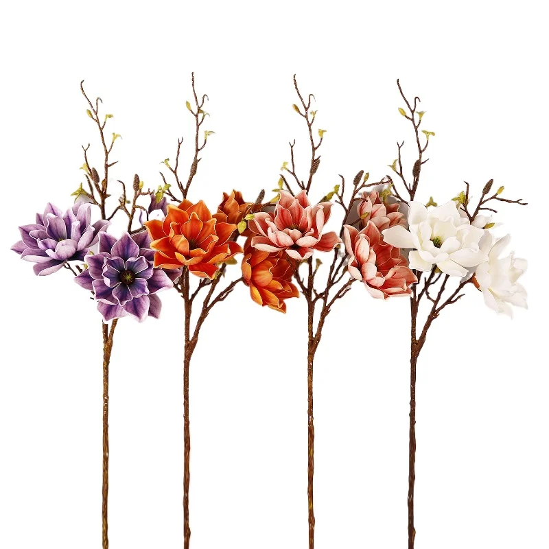 CDK 2025 Real Touch High Quality 108cm Artificial Magnolia Flower for Wedding Event Party Decoration