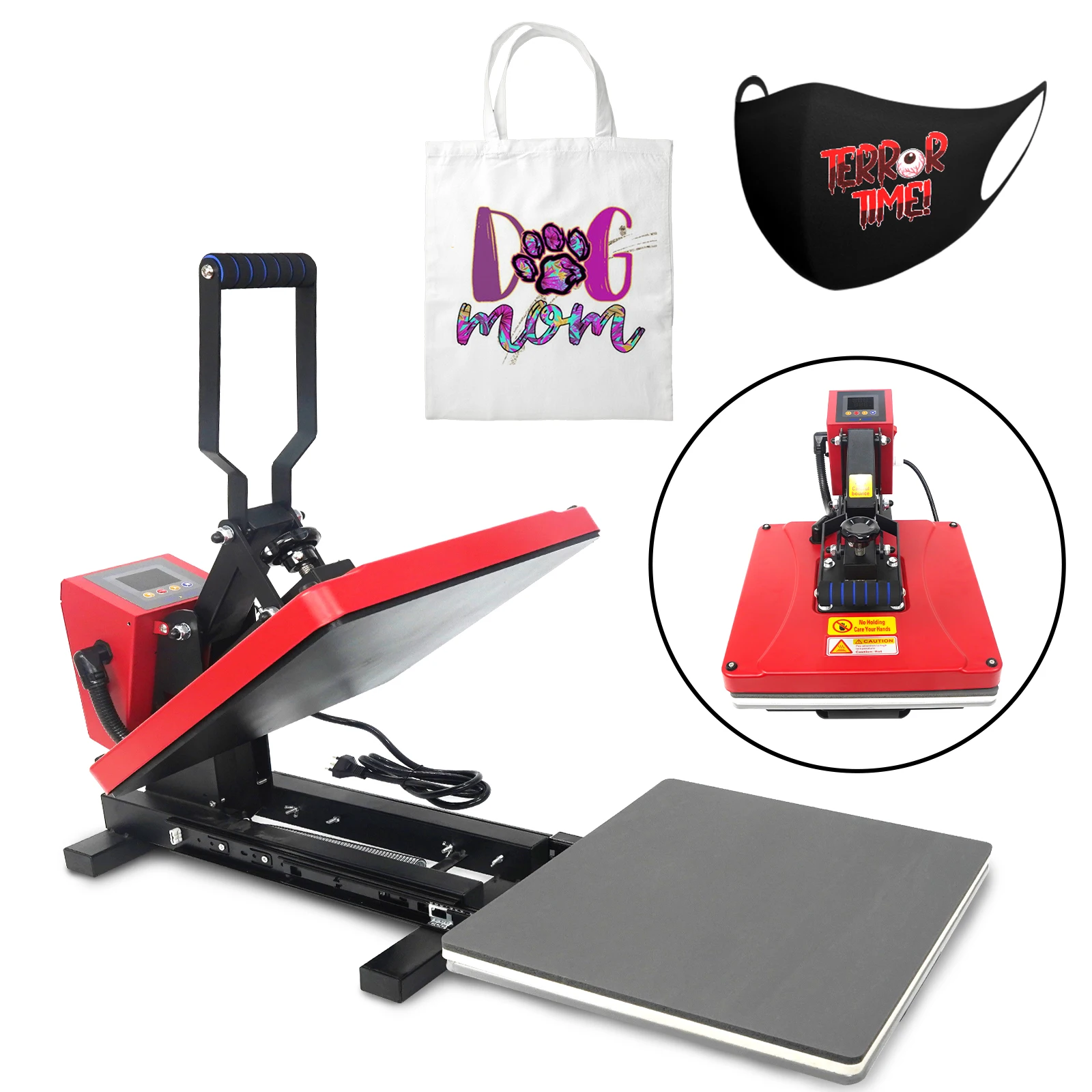 Mecolour Wholesale High Quality Red Heat Press Machine Printing on T shirts Custom Heat Transfer Machine