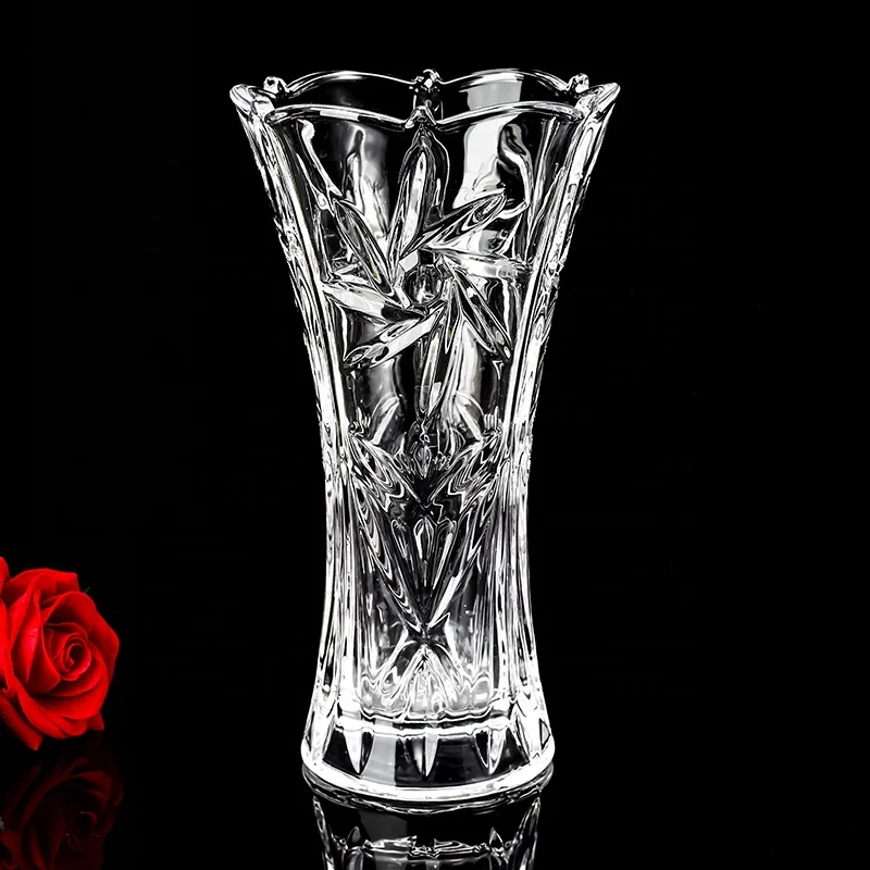 Centerpiece Glass Decorative Colored Clear Glass Flower Vase/Glass Vase for Home Decor