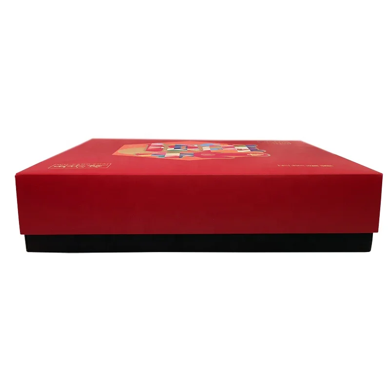 Red Card Paper Lid Corrugated Cardboard Case Gift Packaging Box for package dessert moon cake