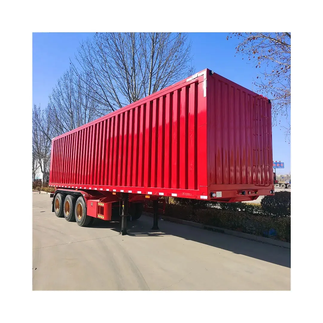 China Manufacturer Tri-axles 45ft Transport Goods Cargo Semi Trailer Box Trailer Van Curtain Semi Trailer