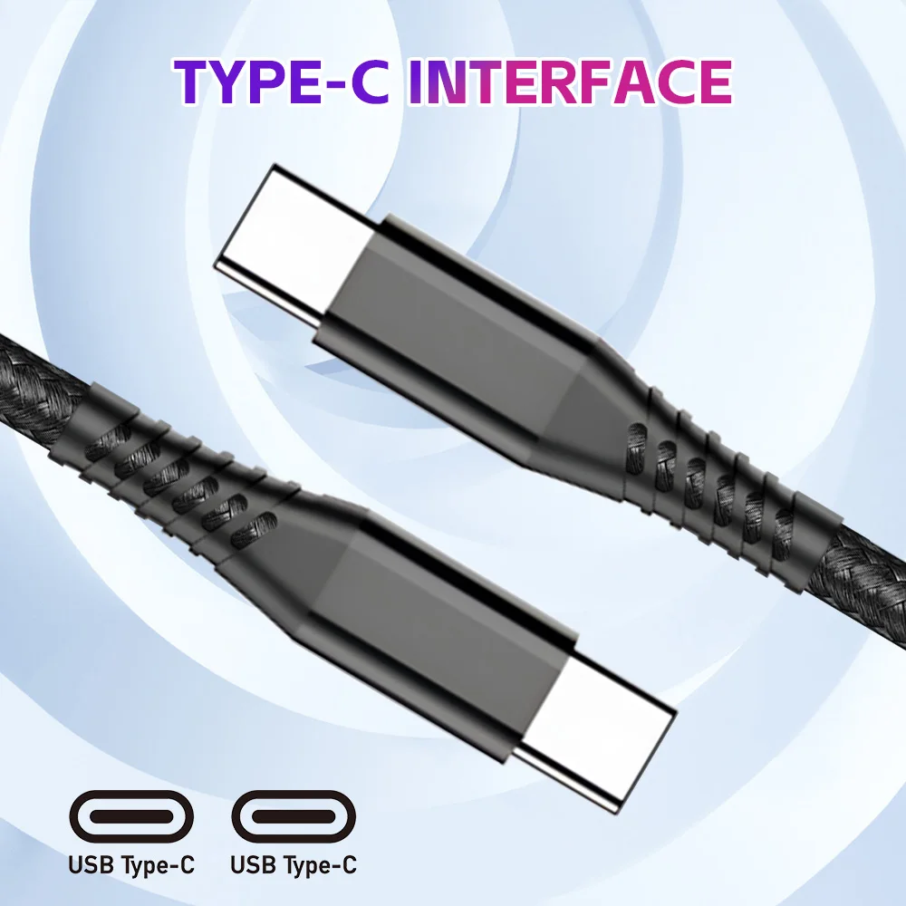 Hot Selling Type C to Type C Charging Cable Fast Charging 1M/2M Phone Cables PVC Nylon Braided Data Cable