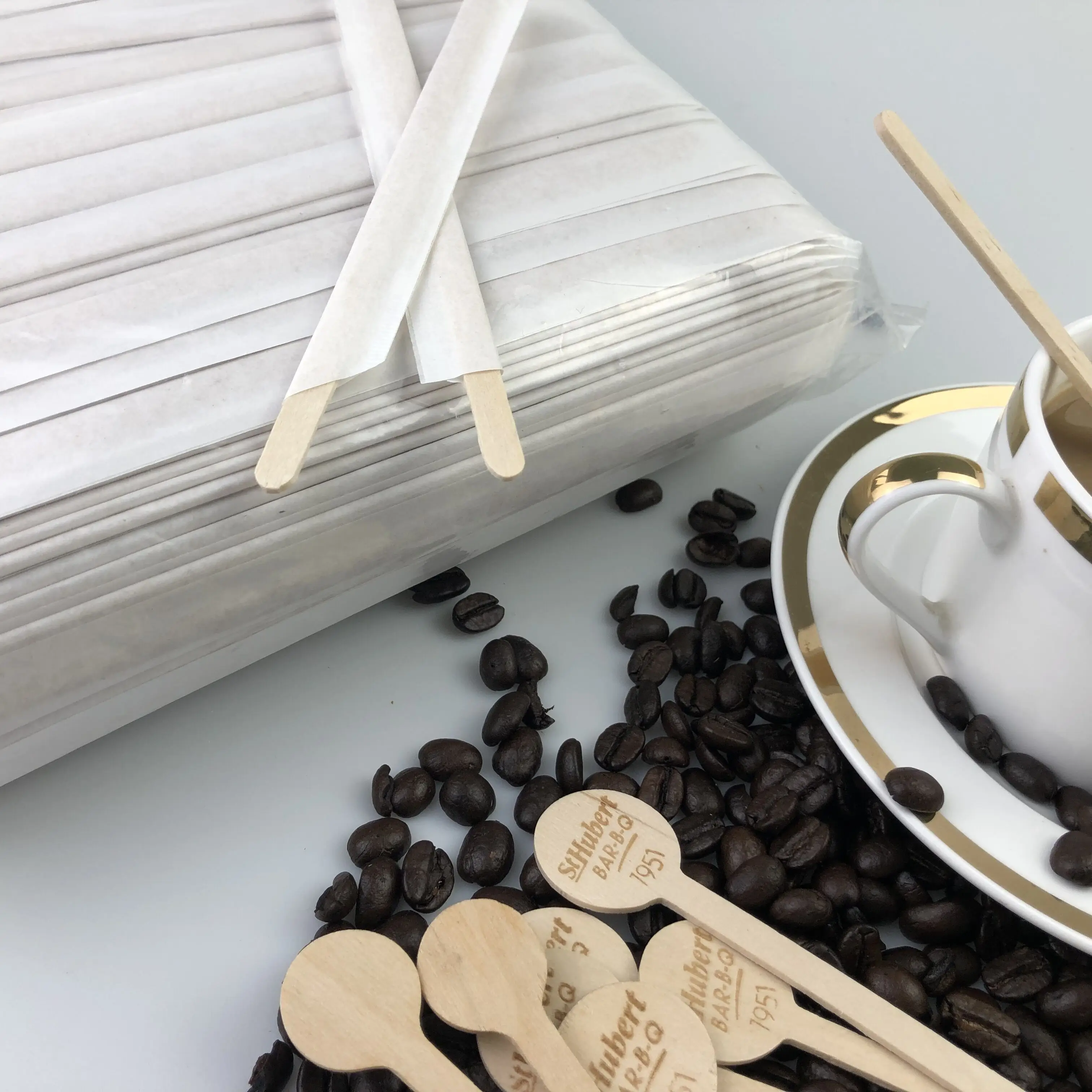 Disposable Individually Paper Wrapped Wood Coffee Stirrers