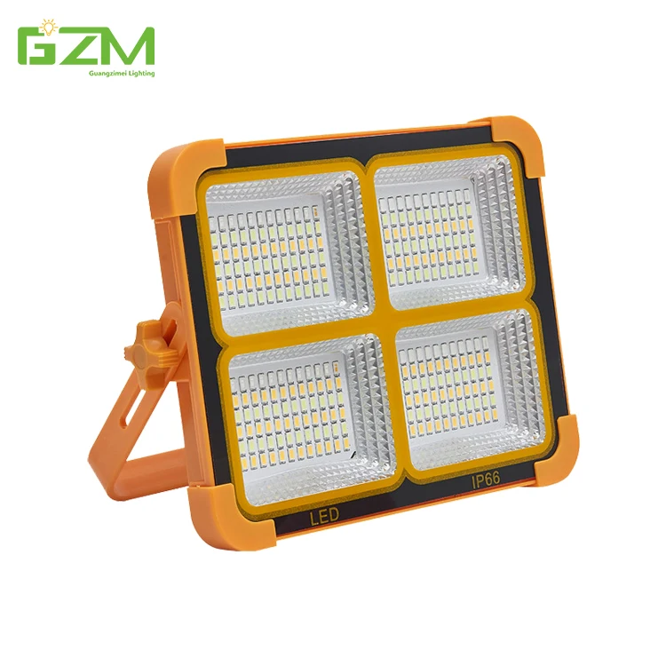 Hot Sale ABS IP67 Outdoor USB Output Charging 100w 200w 400w 600w 800w 1000w Portable Solar Camping Led Smart Flood Lamp