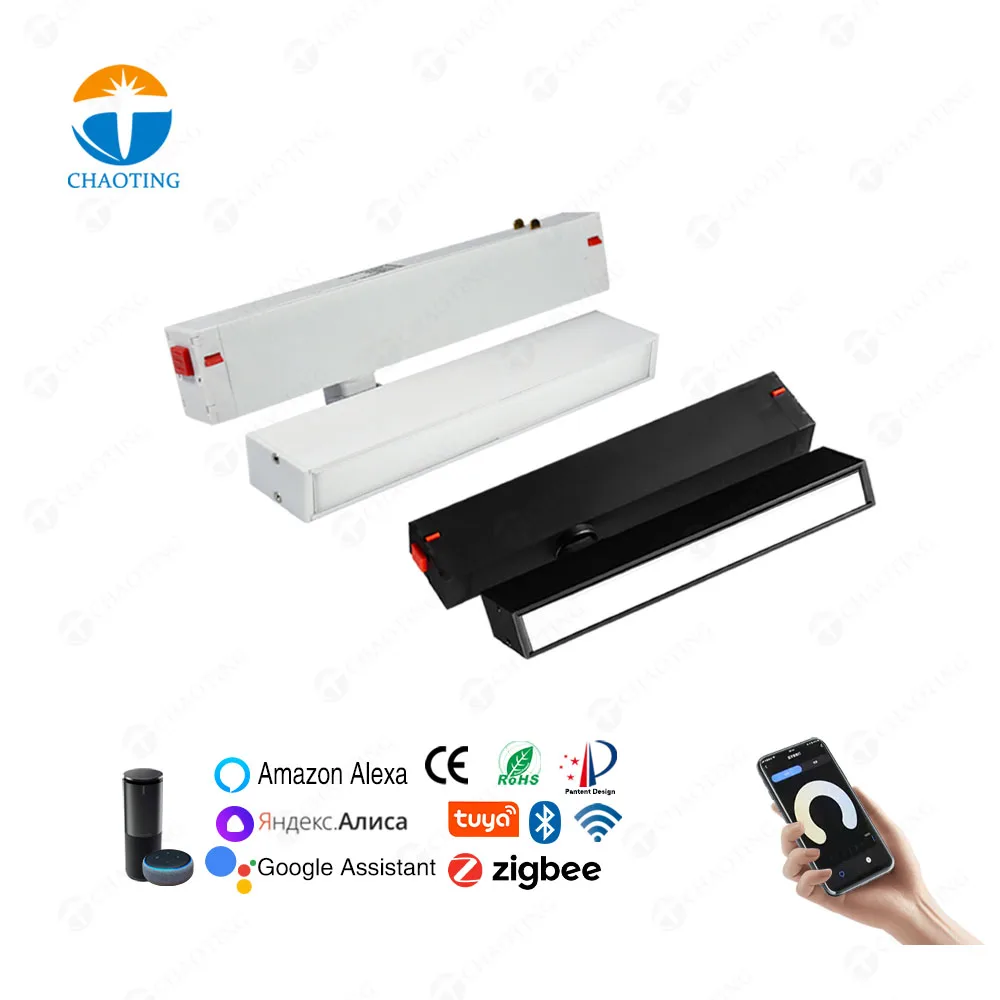 Surface Recessed Smart Tuya Dimmable 9W 18W Fold Floodlight Magnetic Rail Lighting Lamp System Adjustable Led Track Flood Lights