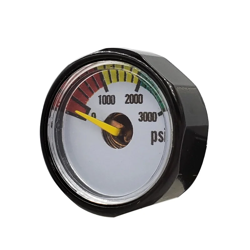 25mm 3000Psi Mini Bourdon Tube Black Case Pressure Gauge