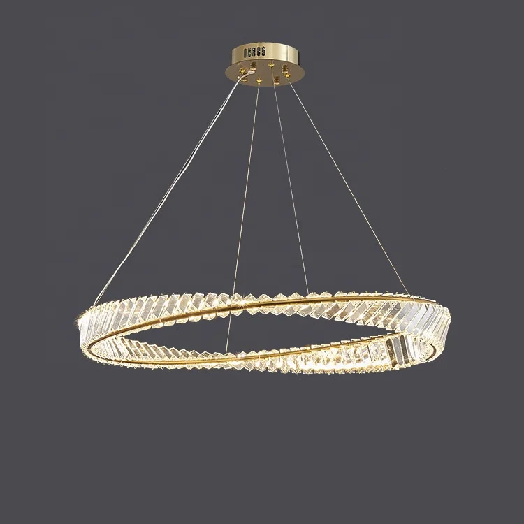 hotel  luxury golden lighting lustre cristal modern  ceiling chandelier design led circle  classic crystal pendant light