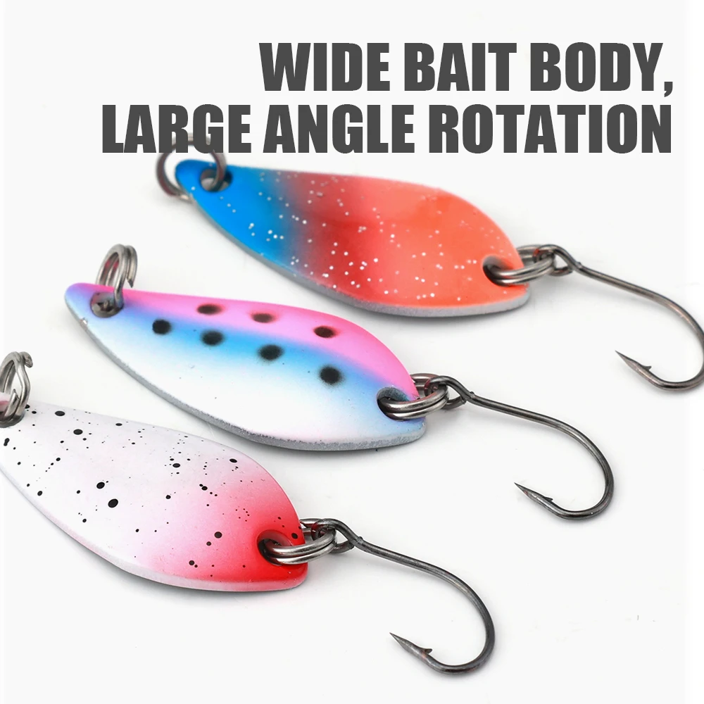 10pcs/box metal bait 2.5g/3.5g/5.5g  trout lure fishing spoons bulk fishing spoon
