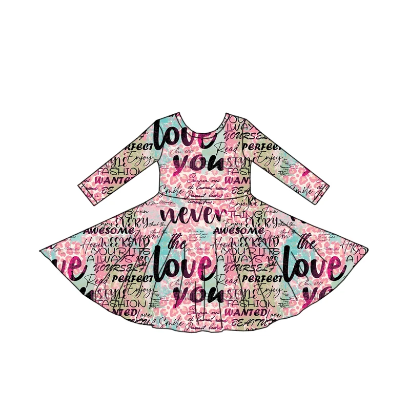 Toddler baby Clothes Children girls dresses Cartoon Print Dresses Baby Girls Baby Clothes