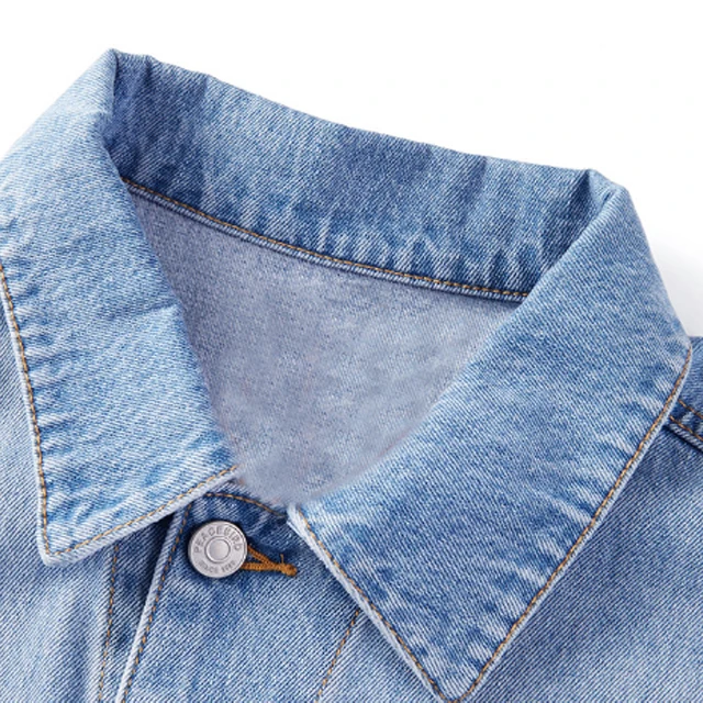 FAMA Factory Jean Jacket for Men Classic Trucker Style Slim Fit Casual Outerwear Washed Waterproof Denim Jacket