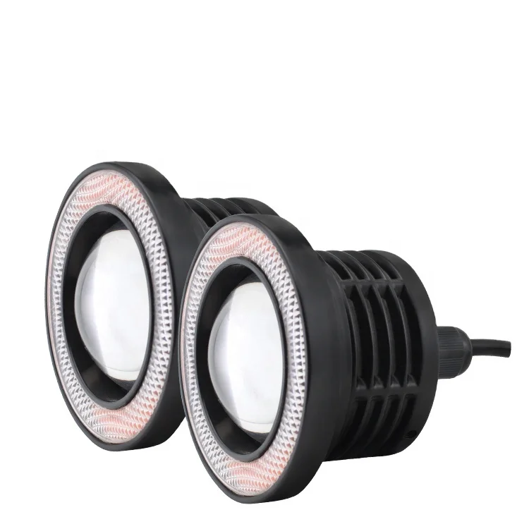 lkt Hot Sale 2.5inch 3.0inch 3.5inch 12V Fog Lamp Angel Eyes LED Cob Projector Fog Light for all Car fog light