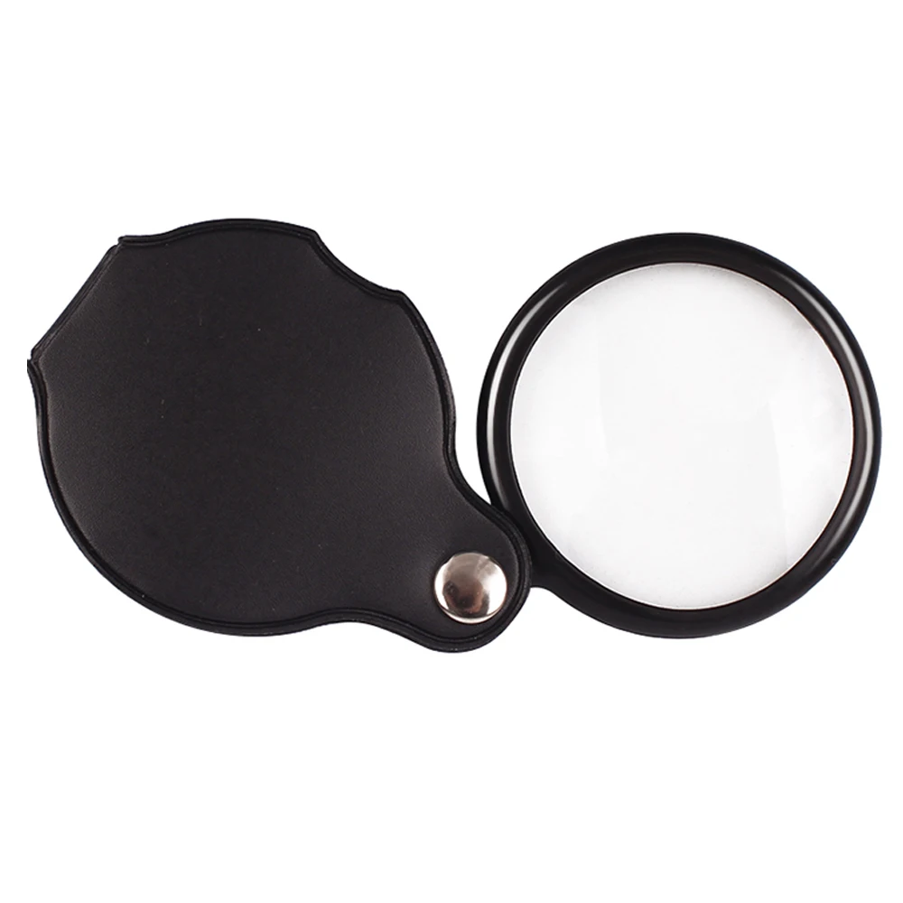 LUXIANZI 10X Mini Portable Magnifier with Leather For Jewelry Reading Handheld Magnifying Monocle Loupe