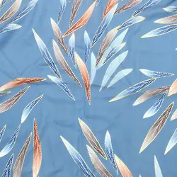 Manufacturer price women dress cloth faille salix leaf outline gold metallic printing poly georgette fabric