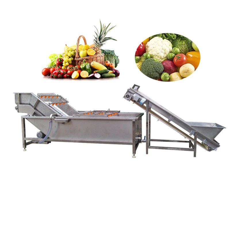 Wholesale Price Commercial Multifunction Fruit Meat Washing Leafy Vegetables Melon Process Bubble Washer Machine