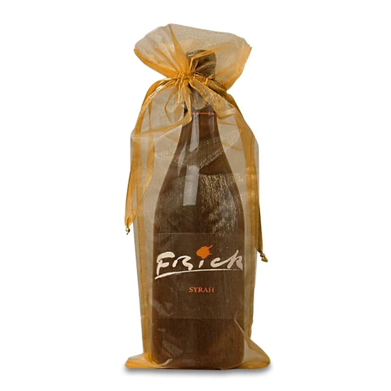 Premium Quality Silver Organza Wine Packaging Pouch Organza Bottle Packaging Pouch Organza Champagne Packaging Pouch