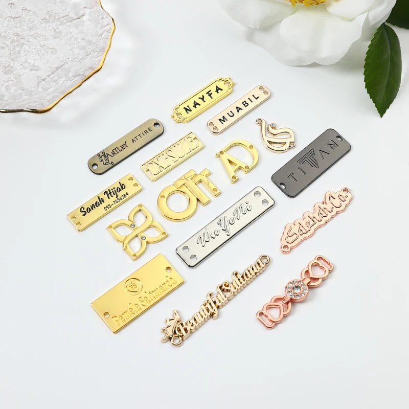 Manufacturer customized purse metal nameplate zinc alloy color preserving electroplating label customized metal logo