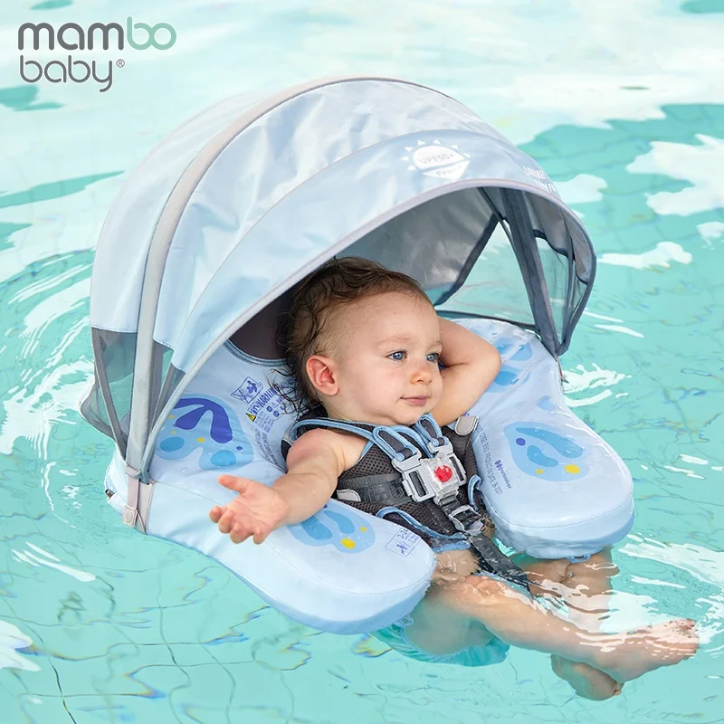 2022 Factory Mambo Baby Non-Inflatable Chest  Float Baby Swimming Ring Hot Sale Customize Summer Floating Baby Float With Canopy